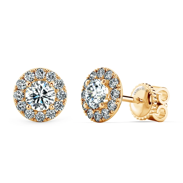 Round Halo Earrings BTA2101 2